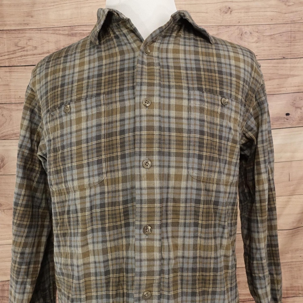 RedHead Shirt Mens L Brown Plaid Long Sleeve Button-Up Flannel Cotton Pockets